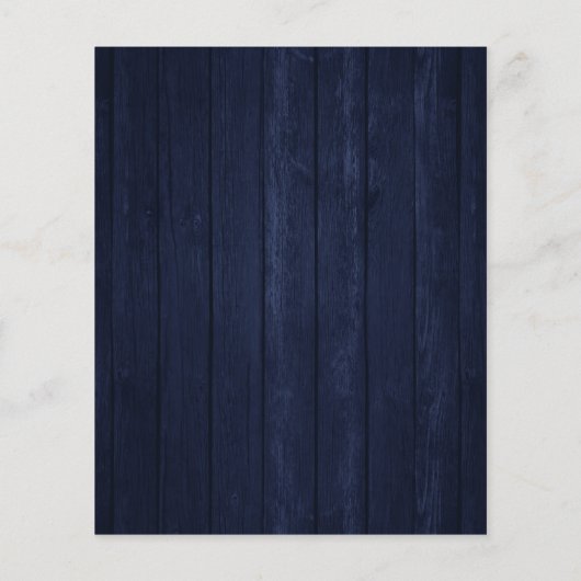 バジェットカップルのシャワーネイビー素朴ウッド招待状 チラシ (裏面)