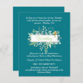バジェットカトリック結婚式招待状グリーンリークロス (正面/裏面)
