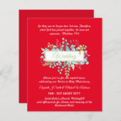 バジェットカトリック結婚式招待状グリーンリークロス (正面/裏面)