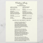 バジェットカトリック結婚式 プログラム (裏面)