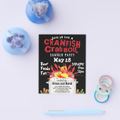 バジェットカニのザリガニ夏のパーティの招待状 チラシ (シングル)