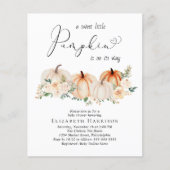 バジェットカボチャフローラベビーシャワー招待状 (正面)