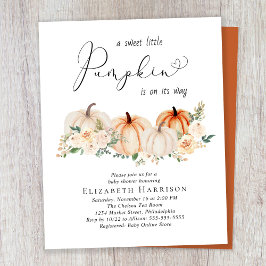 バジェットカボチャフローラベビーシャワー招待状
