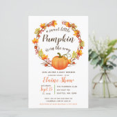 バジェットカボチャ男女兼用ベビーシャワー招待状 (スタンド正面)