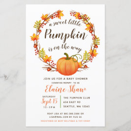 バジェットカボチャ男女兼用ベビーシャワー招待状