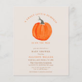 バジェットカボチャ秋のベビーシャワー招待 (正面)