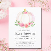 バジェットカボチャ秋ガールズベビーシャワー招待状