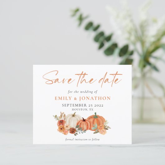 バジェットカボチャ花模様QR秋の結婚式救日 (スタンド正面)