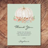 バジェットカボチャ赤ちゃんシャワーグリーンサンキューカード