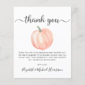 バジェットカボチャ赤ちゃんシャワーサンキューカード (正面)