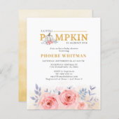 バジェットカボチャ赤ちゃんシャワー水色ピンクローズ (正面/裏面)