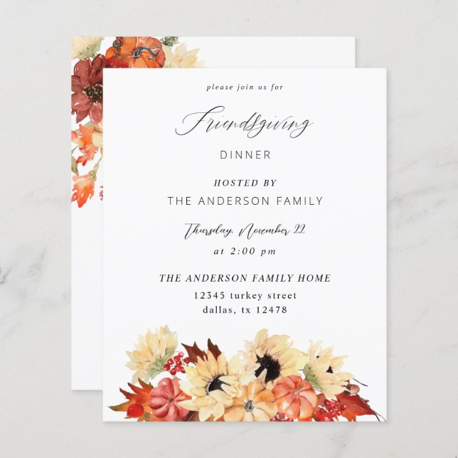 バジェットカボチャ&ひまわりフレンドリー (正面/裏面)