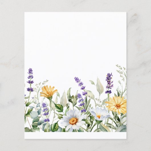 バジェットカモミールベビーイン開花シャワー招待状 (裏面)