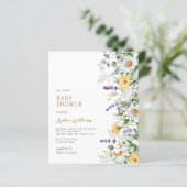 バジェットカモミールワイルドフラワーベビーシャワー招待状 (スタンド正面)