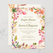 バジェットカラフルウォーターカラーフローラカップルのシャワー (正面/裏面)