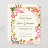 バジェットカラフルウォーターカラーフローラブライダルシャワー (正面/裏面)