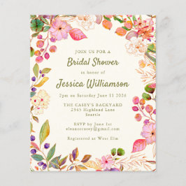 バジェットカラフルウォーターカラーフローラブライダルシャワー