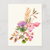 バジェットカラフルウォーターカラーフローラ結婚式の招待 (裏面)