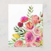 バジェットカラフルガーデンフラワーズ結婚式招待状 (裏面)