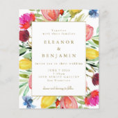 バジェットカラフルガーデンフラワーズ結婚式招待状 (正面)