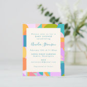 バジェットカラフルキュート幾何学ベビーシャワー招待状 (スタンド正面)