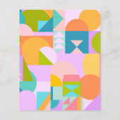 バジェットカラフルキュート幾何学ベビーシャワー招待状 (裏面)