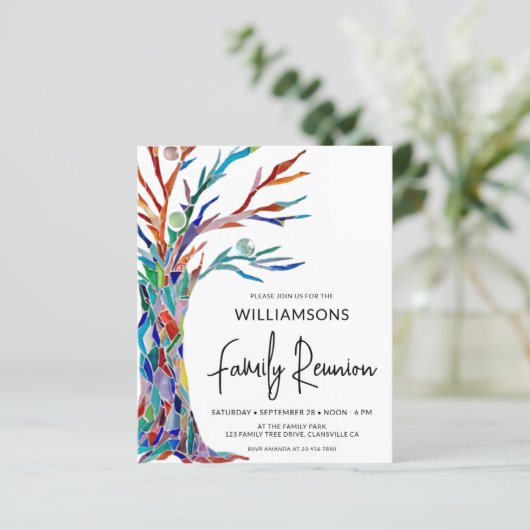 バジェットカラフルファミリーツリーファミリー懇親会招待状 (スタンド正面)