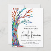 バジェットカラフルファミリーツリーファミリー懇親会招待状 (正面)