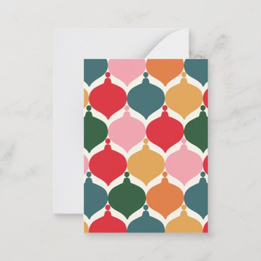 バジェットカラフルメリーヴィンテージクリスマス ノートカード (裏面)