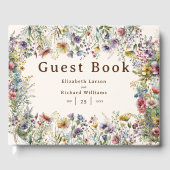 バジェットカラフルワイルドフラワーフローラ水彩 ゲストブック (正面)