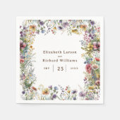 バジェットカラフルワイルドフラワーフローラ水彩 スタンダードカクテルナプキン (正面)