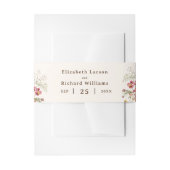 バジェットカラフルワイルドフラワーフローラ水彩 招待状ベリーバンド (正面例)