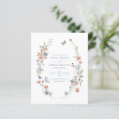 バジェットカラフルワイルドフラワー結婚式招待状 (スタンド正面)