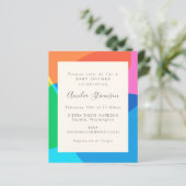 バジェットカラフル抽象芸術ベビーシャワー招待状 (スタンド正面)