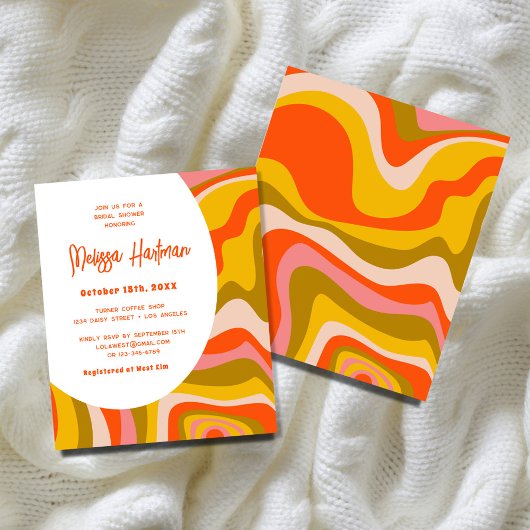 バジェットカラフル曲線波状Groovyブライダルシャワー