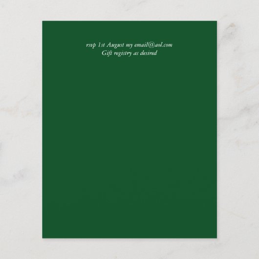 バジェットカラライリシックみすぼらしい結婚式の招待 (裏面)