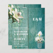 バジェットカラライリシックみすぼらしい結婚式の招待 (正面/裏面)