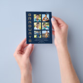 バジェットカラー金ゴールド&ネイビー大学院数々の写真 チラシ (手)