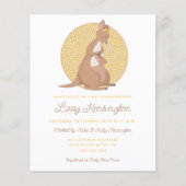 バジェットカンガルーイエローベビーシャワー招待状 (正面)