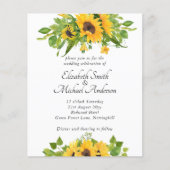 バジェットカントリーひまわり結婚式招待状 (正面)