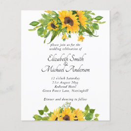 バジェットカントリーひまわり結婚式招待状