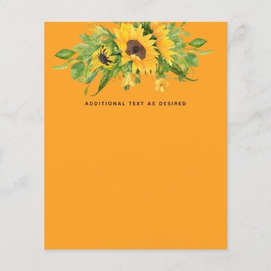 バジェットカントリーサンフラワーズネイビー結婚式招待状 (裏面)