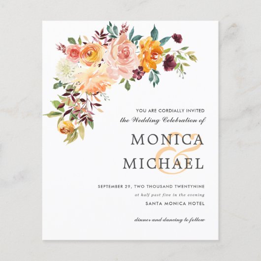 バジェットカントリー開花ブルゴーニュフローラシック結婚ズ (正面)