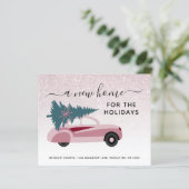 バジェットカークリスマスツリーグリッター新しいアドレスカード (スタンド正面)