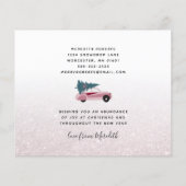 バジェットカークリスマスツリーグリッター新しいアドレスカード (裏面)