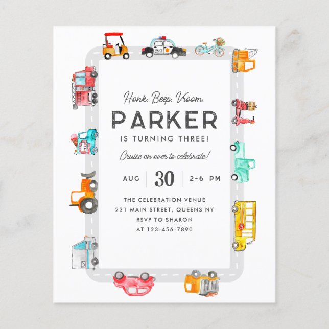 バジェットカー通りキッズトランスポート誕生日 (正面)