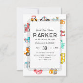 バジェットカー通りキッズトランスポート誕生日 ノートカード (正面)