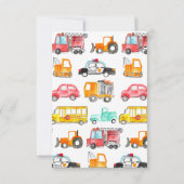 バジェットカー通りキッズトランスポート誕生日 ノートカード (裏面)