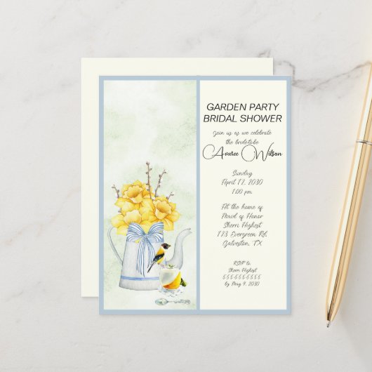 バジェットガーデンパーティーブライダルシャワー (正面/裏面インサイチュ)