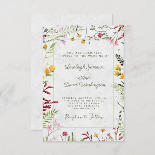 バジェットガーデンフローラ結婚式招待状 招待状 (正面/裏面)